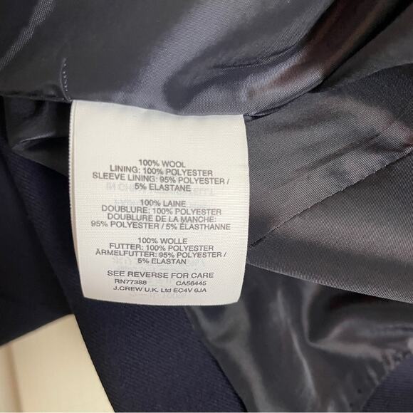 J. Crew Campbell Super 120’s Navy Wool Blazer Lined NWT - Picture 10 of 10